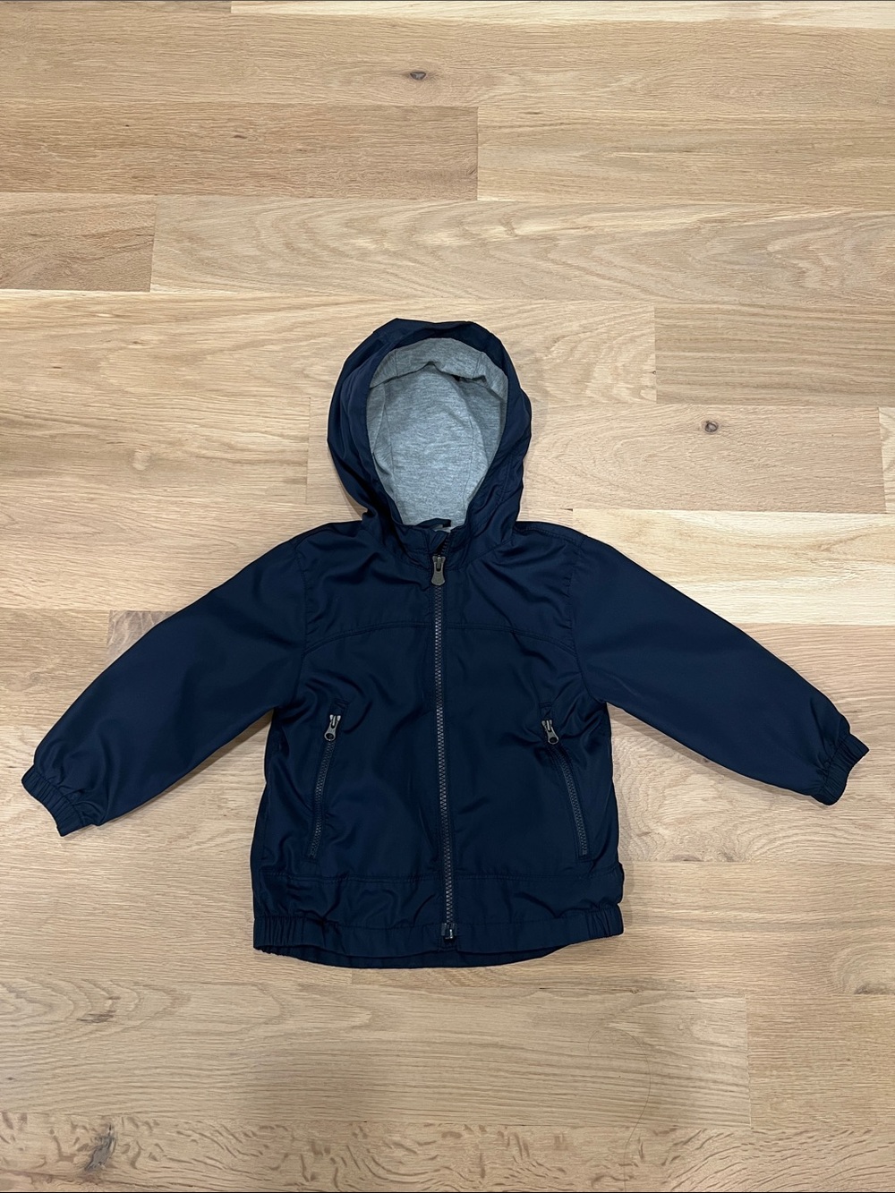GAP Navy Hooded Raincoat with Gray Lining